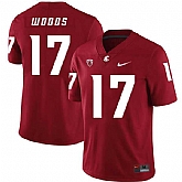 Washington State Cougars 17 Kassidy Woods Red College Football Jersey Dzhi,baseball caps,new era cap wholesale,wholesale hats